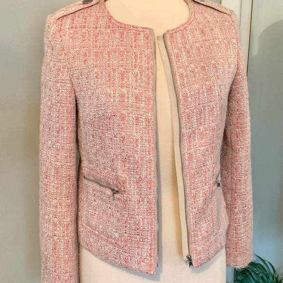 Woman’s Pink Tweed Crop Blazer Jacket Sz 4 Talbots - Picture 14 of 14